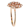 ESTATE WIDE .18CT BAGUETTE DIAMOND 18KT ROSE GOLD 3D MARQUISE SHAPE CLUSTER RING