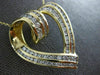 ESTATE EXTRA LARGE 3.07CT DIAMOND 14KT YELLOW GOLD 3D OPEN HEART SLIDE PENDANT