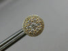 ESTATE LARGE .77CT ROUND DIAMOND 18KT YELLOW GOLD 3D CLUSTER HALO STUD EARRINGS