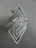 ESTATE 1.26CT DIAMOND 14KT WHITE GOLD 3D MULTI ROW RECTANGULAR FILIGREE FUN RING