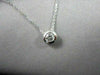 ESTATE .25CT ROUND DIAMOND BEZEL SOLITARE 14K WHITE GOLD PENDANT W/ CHAIN #19149