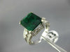 LARGE 4.70CT DIAMOND & AAA EMERALD 14KT WHITE GOLD 3D FILIGREE ENGAGEMENT RING
