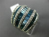ESTATE MASSIVE 5.05CT ROUND & BAGUETTE WHITE & BLUE DIAMOND 14KT WHITE GOLD RING