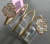 ESTATE WIDE .40CT DIAMOND 14KT ROSE GOLD 3D 3 CLOVER FLOWER FLEXIBLE LOVE RING