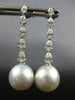 1.45CT DIAMOND & AAA SOUTH SEA PEARL 18KT WHITE GOLD 3D JOURNEY HANGING EARRINGS