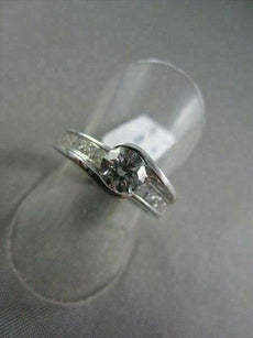 ESTATE 1.44CT ROUND & PRINCESS DIAMOND 14KT WHITE GOLD ENGAGEMENT RING AMAZING!!