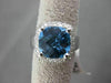 ESTATE WIDE 4.75CTW DIAMOND & AAA BLUE TOPAZ 14KT WHITE GOLD 3D SQUARE HALO RING