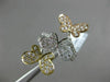 ESTATE LARGE .97CT DIAMOND 18K WHITE YELLOW ROSE GOLD 3D BUTTERFLY LOVE FUN RING