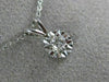 ANTIQUE .07CT OLD MINE DIAMOND 14K WHITE GOLD 3D CLASSIC SOLITARE PENDANT #21936