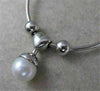 ESTATE 7MM SOUTH SEA PEARL 14K WHITE GOLD HEART NECKLACE 16.50" INCH ITALY 21700