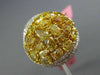ESTATE 4.80CT WHITE & INTENSE YELLOW DIAMOND 18K 2 TONE GOLD 3D ANNIVERSARY RING
