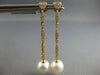 ESTATE LARGE .47CT DIAMOND & AAA SOUTH SEA PEARL 18KT YELLOW GOLD HEART SHAPE EARRINGS