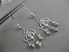ESTATE 14KT WHITE GOLD LEVERBACK HANGING FILIGREE EARRINGS 64MM x 18MM #19421