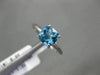 ESTATE 1.20CT AAA BLUE TOPAZ 14KT WHITE GOLD 3D SQUARE SOLITAIRE PROMISE RING