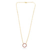 1.08CT DIAMOND & AAA RUBY 14KT YELLOW GOLD 3D CIRCLE OF LIFE ADJUSTABLE NECKLACE