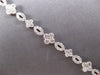 ESTATE 2.74CT DIAMOND 14KT WHITE GOLD ROUND 4 LEAF CLOVER FLOWER TENNIS BRACELET