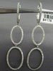 ESTATE .93CT DIAMOND 18KT WHITE GOLD 3D DOUBLE OPEN OVAL HUGGIE HANGING EARRINGS