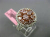 ESTATE 2.36CT PINK & WHITE DIAMOND 18KT 2 TONE GOLD 3D MULTI SHAPE FILIGREE RING