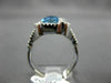 ESTATE LARGE 6.58CT DIAMOND & AAA BLUE TOPAZ 14KT WHITE GOLD 3D RECTANGULAR RING