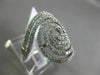 ESTATE LARGE 1.32CT DIAMOND 18KT WHITE GOLD 3D ROUND MULTI ROW SWIRL FUN RING