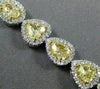 ESTATE 12.37CT WHITE & FANCY YELLOW DIAMOND 18K 2 TONE GOLD LOVE TENNIS BRACELET