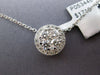 ESTATE .53CT DIAMOND 18KT WHITE GOLD ROUND CLUSTER HALO CLASSIC FLOATING PENDANT