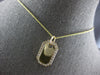 ESTATE .40CT DIAMOND 14K YELLOW GOLD 3D CLASSIC OCTAGON DOG TAG FLOATING PENDANT