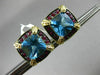 ESTATE LARGE 6.36CT BLUE TOPAZ & RUBY 14KT YELLOW GOLD FILIGREE CLIP ON EARRINGS