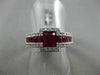 ESTATE WIDE 2.14CT DIAMOND & AAA RUBY 18K WHITE GOLD 3D SQUARE LOVE PROMISE RING