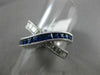 ESTATE WIDE 1.85CT DIAMOND & AAA SAPPHIRE 14KT WHITE GOLD MILGRAIN X LOVE RING