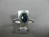 ESTATE .85CT DIAMOND & AAA MARQUISE SAPPHIRE 14K WHITE GOLD HALO ENGAGEMENT RING
