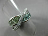 ESTATE WIDE 2.97CT DIAMOND & GREEN AMETHYST 14KT WHITE GOLD X RAINBOW LOVE RING