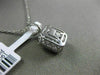 ESTATE .50CT BAGUETTE DIAMOND 18KT WHITE GOLD RECTANGULAR HALO FLOATING PENDANT