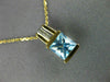 ESTATE 1.46CT DIAMOND & AAA BLUE TOPAZ 14KT 2 TONE GOLD ROUND & PRINCESS PENDANT