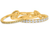 .70CT WHITE & FANCY YELLOW DIAMOND 14KT YELLOW GOLD 3D 3 ROW STACKABLE LINK RING