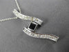 ESTATE LARGE .55CT DIAMOND & AAA SAPPHIRE 14KT WHITE GOLD ETOILE PENDANT #22999