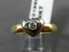 ESTATE .08CT DIAMOND 14K WHITE & YELLOW GOLD SOLITAIRE HEART PROMISE RING #21996