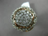 ESTATE LARGE 1.50CT DIAMOND 14KT WHITE & ROSE GOLD FLOWER FILIGREE COCKTAIL RING