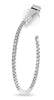 ESTATE .15CT DIAMOND 14KT WHITE GOLD 3D CLASSIC INSIDE OUT HOOP HANGING EARRINGS