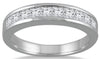 ESTATE 1.0CT DIAMOND 14KT WHITE GOLD CLASSIC PRINCESS CHANNEL SEMI ETERNITY RING