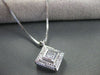 ESTATE .50CT PRINCESS DIAMOND SOLITARE 14KT W  GOLD FILIGREE SQUARE PENDANT 4240