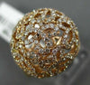 ESTATE LARGE 1.26CT DIAMOND 14KT ROSE GOLD 3D FILIGREE DOME SHAPE BUTTERFLY RING