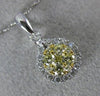 ESTATE .43CT WHITE & FANCY YELLOW DIAMOND 14KT 2 TONE GOLD 3D TEAR DROP PENDANT