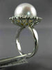 ESTATE LARGE 1.40CT DIAMOND & AAA SOUTH SEA PEARL 18KT WHITE GOLD HALO FUN RING