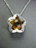 ESTATE 2.60CT ROUND CITRINE 14KT YELLOW GOLD SOLITAIRE FLOWER PENDANT #22167
