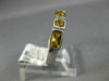 ESTATE 1.05CT AAA CITRINE 14KT WHITE GOLD 3D 5 STONE CUSHION CUT SQUARE FUN RING