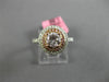 GIA 1.10CT WHITE & PINK DIAMOND 18KT WHITE & ROSE GOLD 3D HALO ENGAGEMENT RING