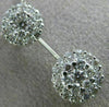 ESTATE 1.0CT ROUND DIAMOND 14K WHITE GOLD 3D FLOWER DOUBLE CLUSTER PENDANT #1939