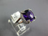 LARGE 3.66CT DIAMOND & AAA AMETHYST 14KT WHITE GOLD 3D CUSHION FILIGREE FUN RING