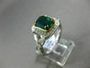 ESTATE 2.67CT DIAMOND & AAA EMERALD 14KT WHITE & YELLOW GOLD 3D ENGAGEMENT RING